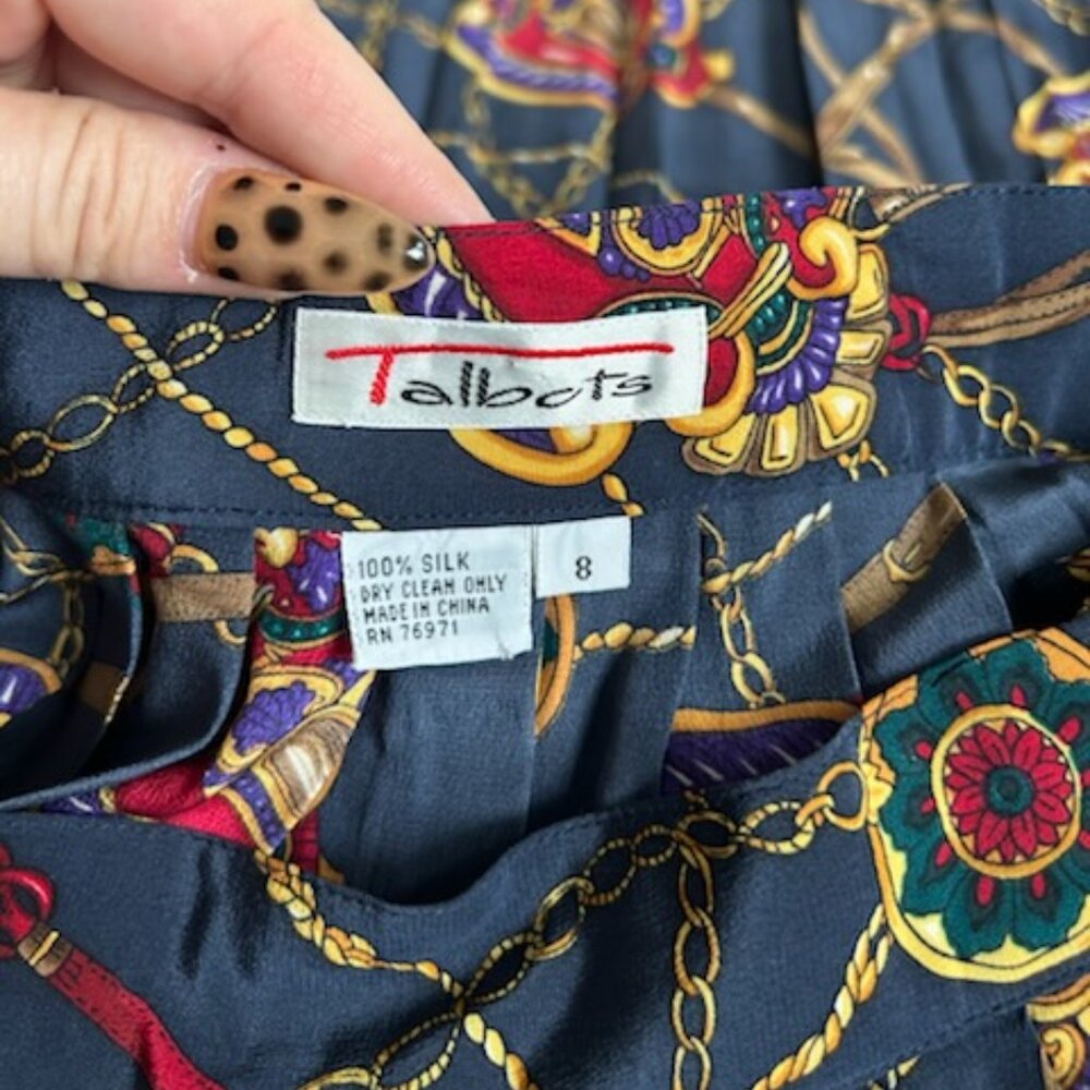 Vintage Talbots A- line, Silk Skirt